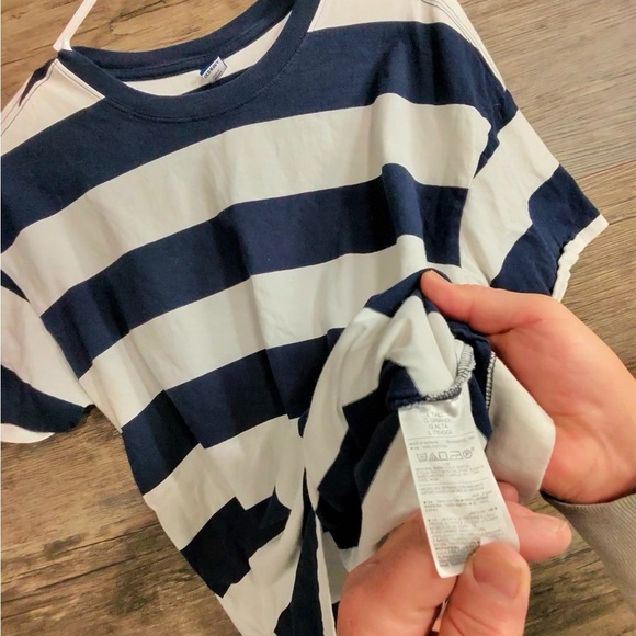 Old Navy Striped Short Sleeve Tee in Navy and White Large Tall - Picture 4 of 8